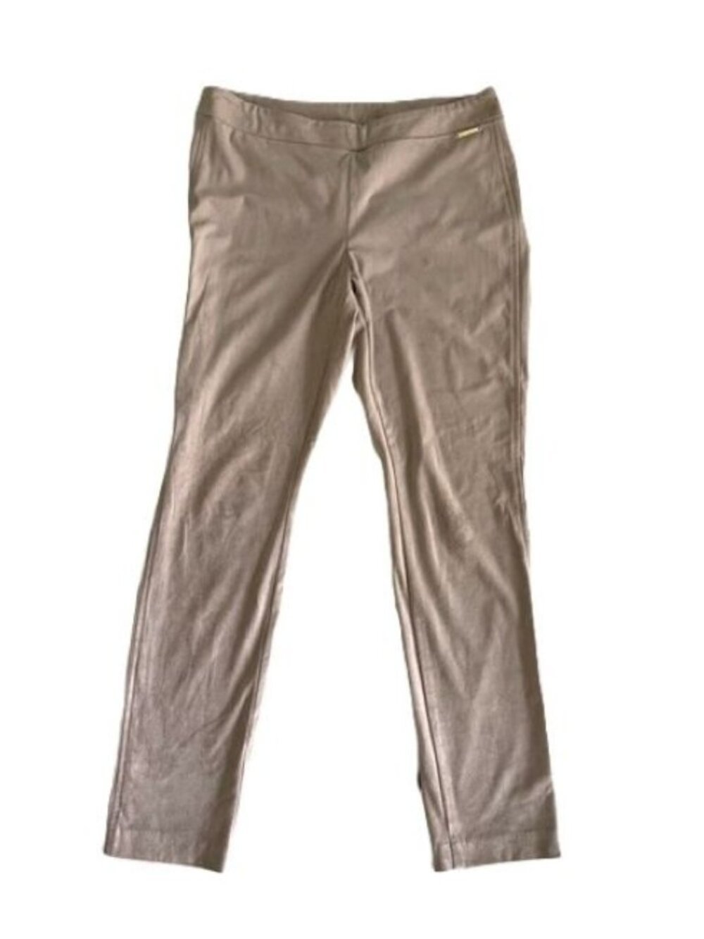 Conrad C Lightweight Faux Suede Tan Pull On Straight Leg Pants